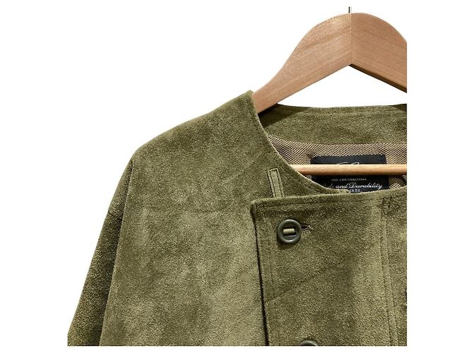 Autre Marque Chaqueta de cuero gamuza Sisii Verde - vista 2