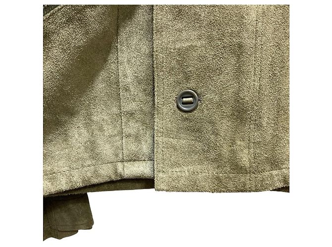 Autre Marque Chaqueta de cuero gamuza Sisii Verde - vista 3