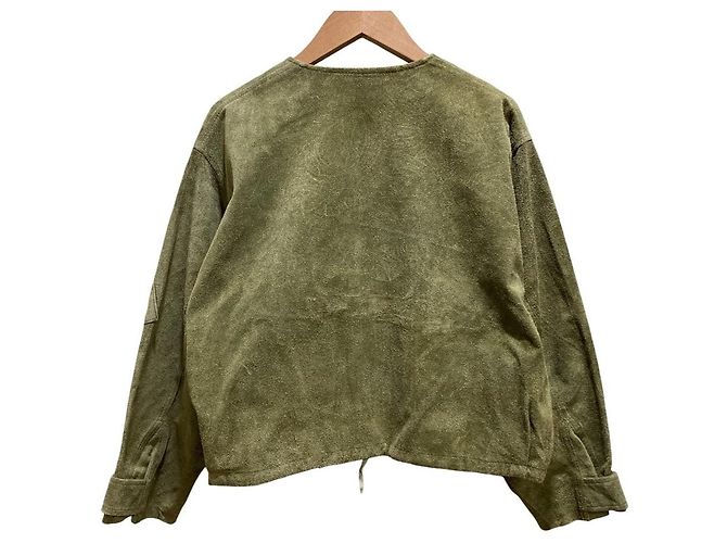 Autre Marque Chaqueta de cuero gamuza Sisii Verde - vista 5