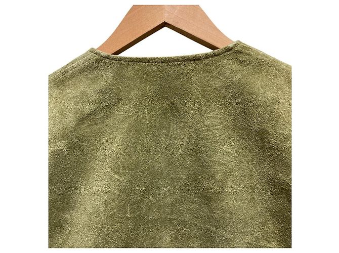 Autre Marque Chaqueta de cuero gamuza Sisii Verde - vista 6