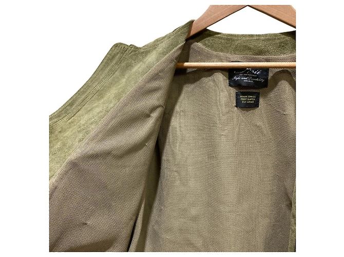Autre Marque Chaqueta de cuero gamuza Sisii Verde - vista 9