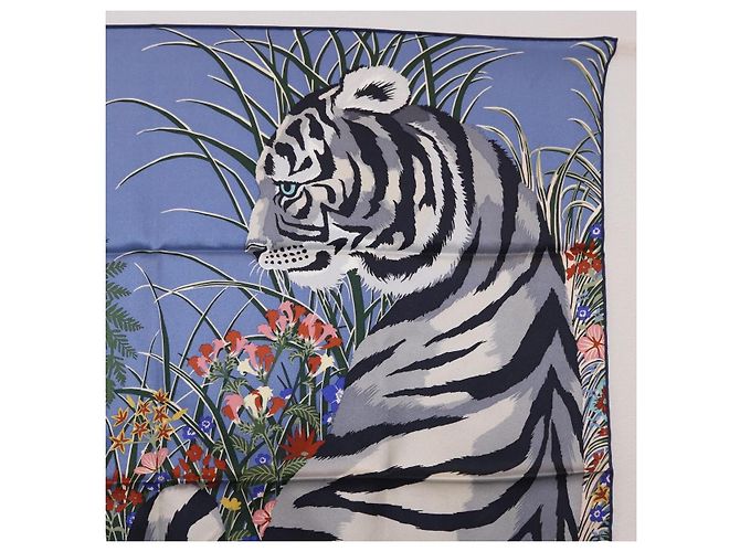 Hermès HERMES Carre 70 Scarf  Tiger  Silk Red - vista 3