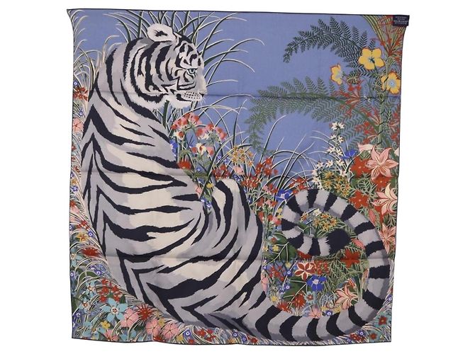 Hermès HERMES Carre 70 Scarf  Tiger  Silk Red - vista 7
