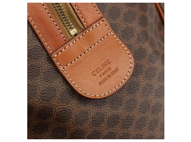 Céline CELINE Macadam Canvas Boston Bag PVC Leder Braun Gold - Ansicht 11
