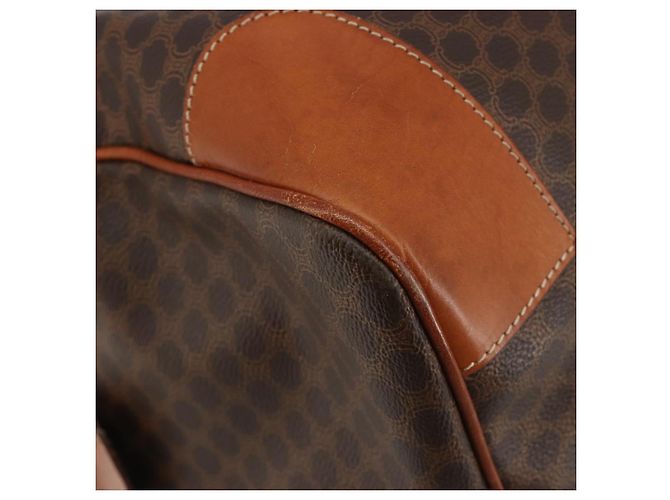 Céline CELINE Macadam Canvas Boston Bag PVC Leder Braun Gold - Ansicht 14