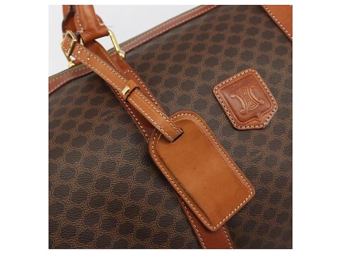 Céline CELINE Macadam Canvas Boston Bag PVC Leder Braun Gold - Ansicht 17