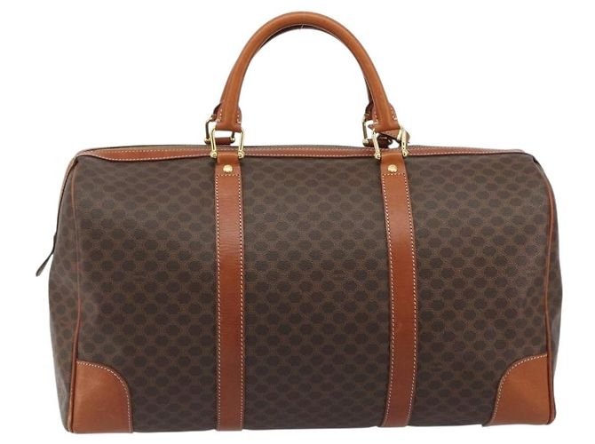 Céline CELINE Macadam Canvas Boston Bag PVC Leder Braun Gold - Ansicht 2
