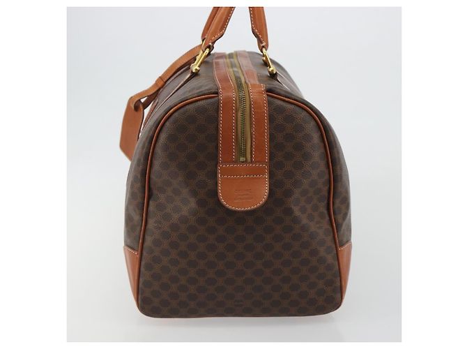 Céline CELINE Macadam Canvas Boston Bag PVC Leder Braun Gold - Ansicht 3