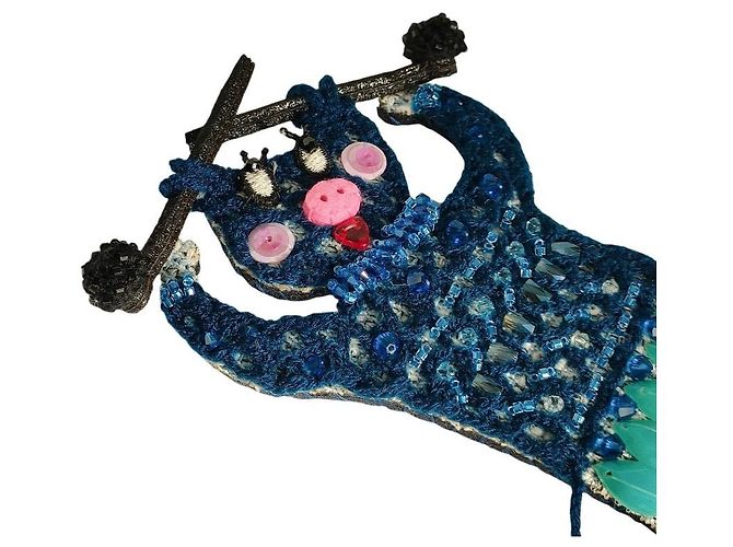 Autre Marque Spilla Olleborebla Alberobello con paillettes e perline Blu - vista 4