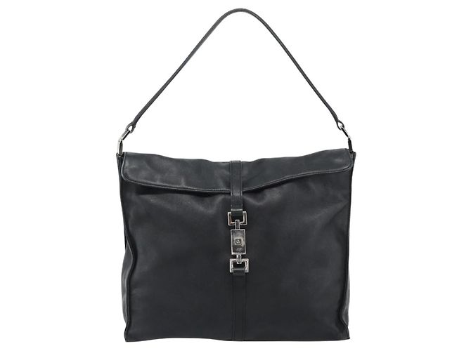 GUCCI Jackie Shoulder Bag Leather Black Silver 001.3355 - vista 13