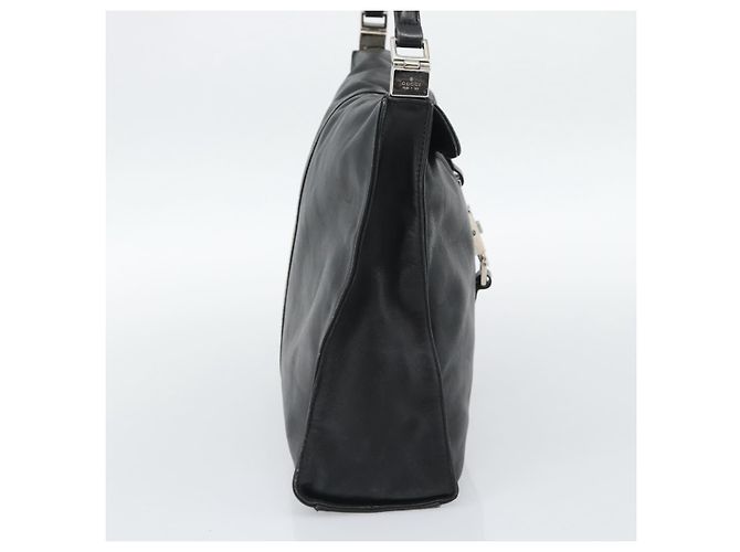 GUCCI Jackie Shoulder Bag Leather Black Silver 001.3355 - vista 3