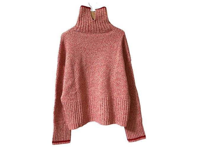 Autre Marque MACPHEE Feiner Lammwoll-Rollkragenpullover Rot - Ansicht 2