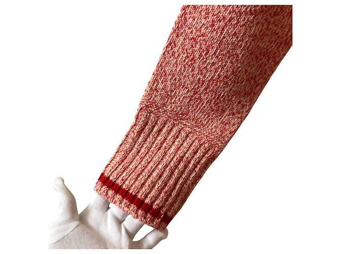Autre Marque MACPHEE Feiner Lammwoll-Rollkragenpullover Rot - Ansicht 3