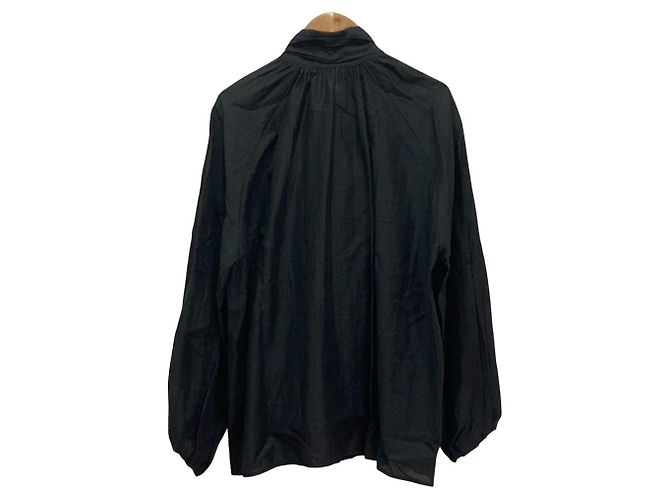 Autre Marque Mila Owen 2way Sheer Bowtie Bluse Schwarz - Ansicht 2