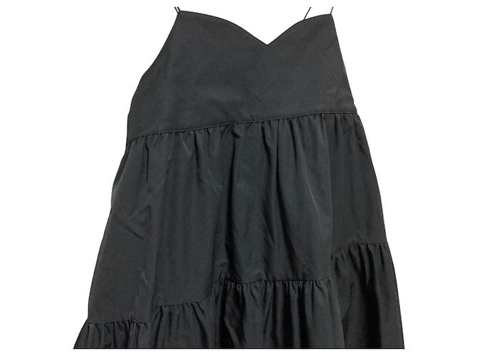 Autre Marque UNMINOU Herz-Camisole-Maxikleid Schwarz - Ansicht 2