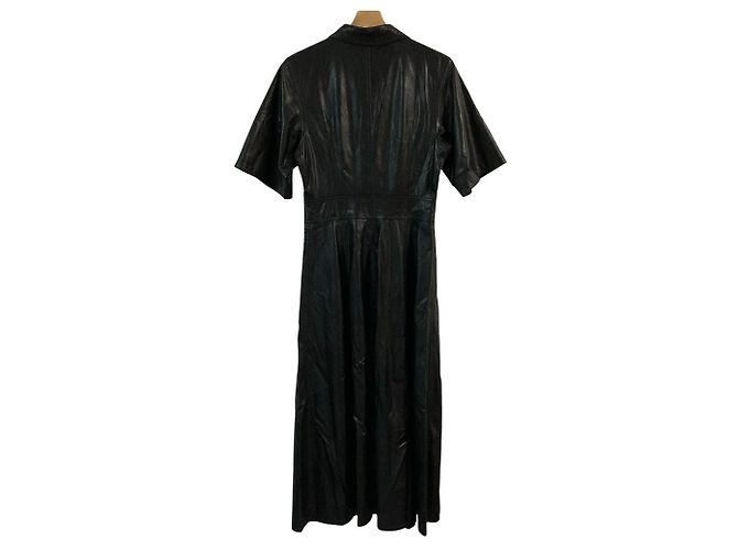 Autre Marque STAND STUDIO Hemdkleid aus Öko-Leder Schwarz - Ansicht 2