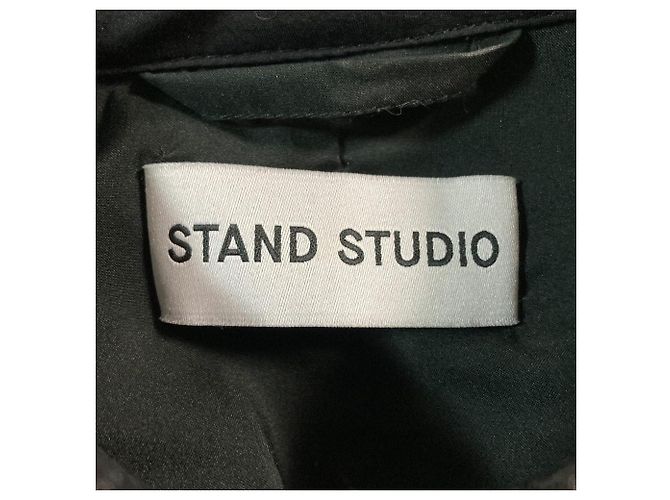 Autre Marque STAND STUDIO Hemdkleid aus Öko-Leder Schwarz - Ansicht 4
