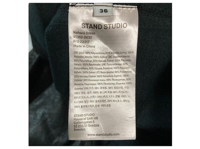 Autre Marque STAND STUDIO Hemdkleid aus Öko-Leder Schwarz - Ansicht 5