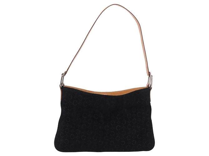 Céline CELINE C Macadam Canvas Hand Bag Suede Black Silver - vista 13