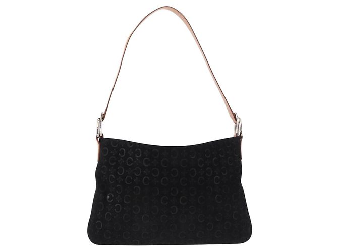 Céline CELINE C Macadam Canvas Hand Bag Suede Black Silver - vista 2