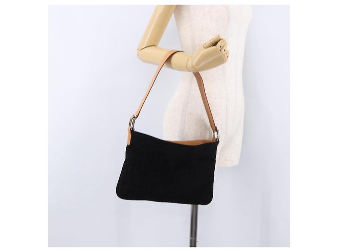 Céline CELINE C Macadam Canvas Hand Bag Suede Black Silver - vista 22