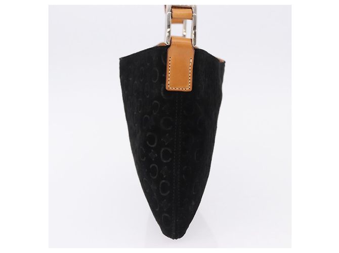 Céline CELINE C Macadam Canvas Hand Bag Suede Black Silver - vista 4