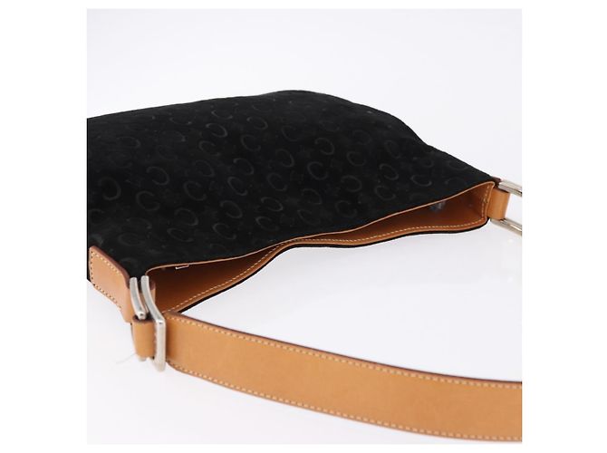 Céline CELINE C Macadam Canvas Hand Bag Suede Black Silver - vista 6