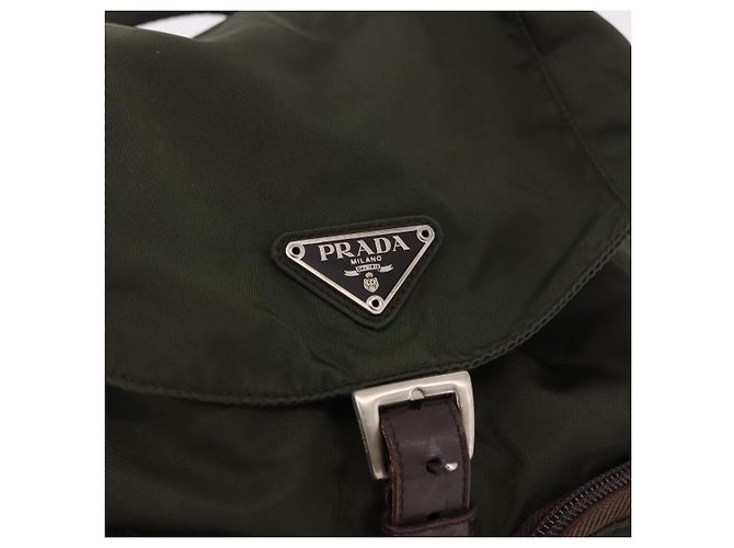 PRADA Sac à dos Nylon Khaki Silver - vue 19