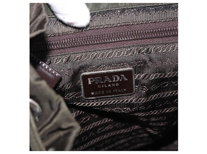 PRADA Sac à dos Nylon Khaki Silver - vue 21