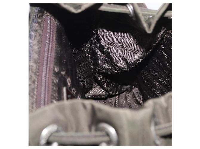 PRADA Sac à dos Nylon Khaki Silver - vue 22