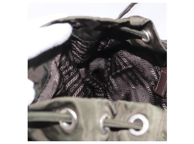 PRADA Sac à dos Nylon Khaki Silver - vue 23