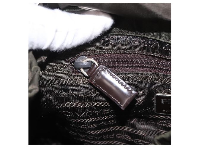 PRADA Sac à dos Nylon Khaki Silver - vue 25