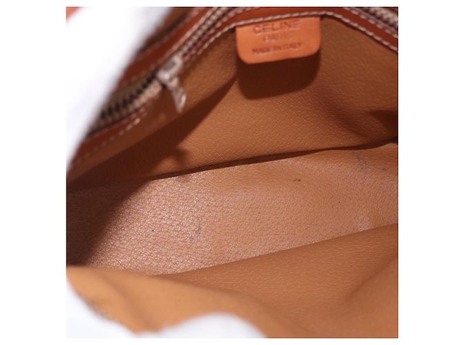 Céline CELINE Macadam Canvas Shoulder Bag PVC Leather Brown Gold - vista 11