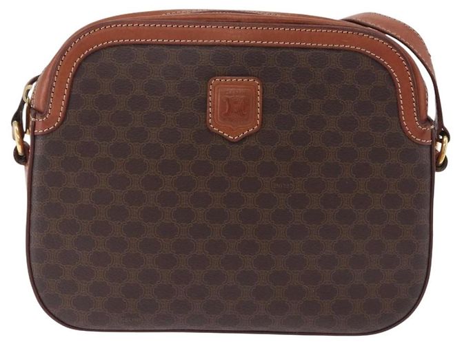 Céline CELINE Macadam Canvas Shoulder Bag PVC Leather Brown Gold - vista 13