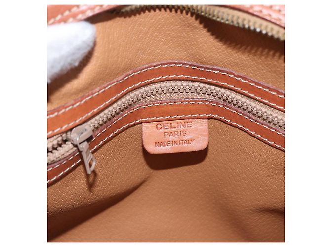 Céline CELINE Macadam Canvas Shoulder Bag PVC Leather Brown Gold - vista 17