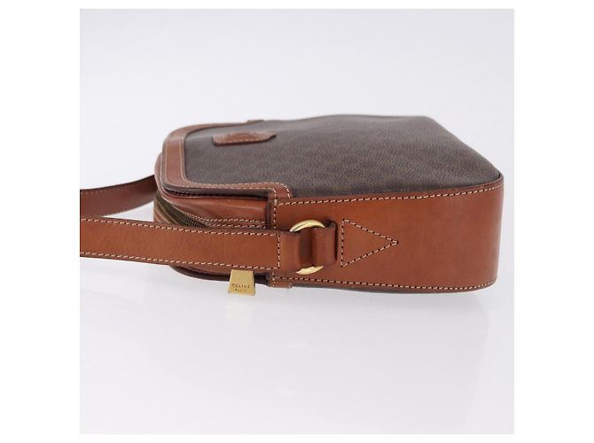 Céline CELINE Macadam Canvas Shoulder Bag PVC Leather Brown Gold - vista 4