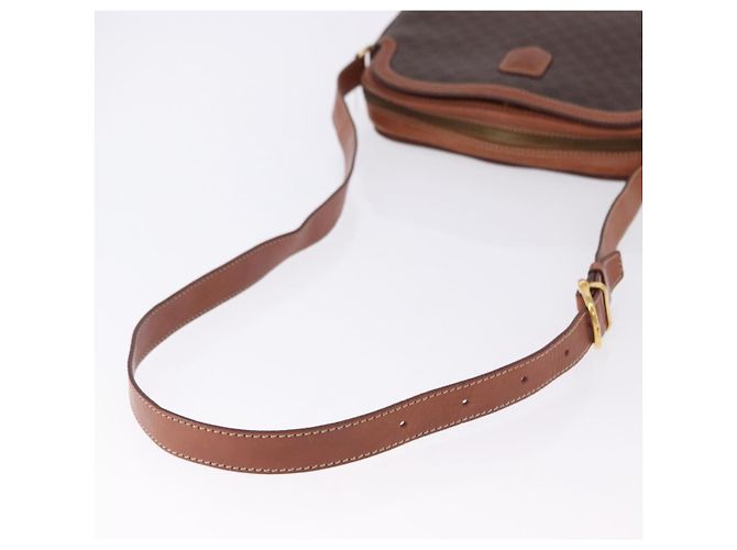 Céline CELINE Macadam Canvas Shoulder Bag PVC Leather Brown Gold - vista 7
