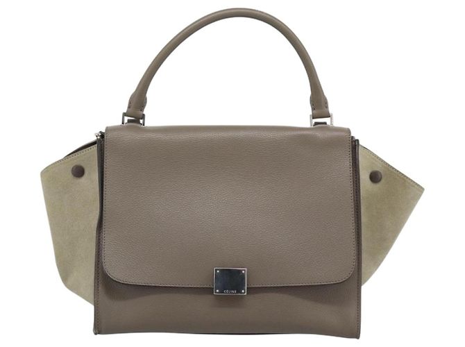 Céline CELINE Trapeze Hand Bag Leather 2way Gray Silver - vista 13