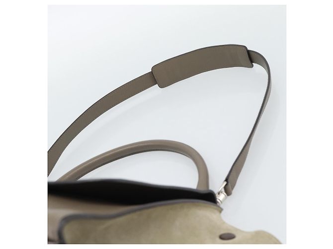 Céline CELINE Trapeze Hand Bag Leather 2way Gray Silver - vista 15