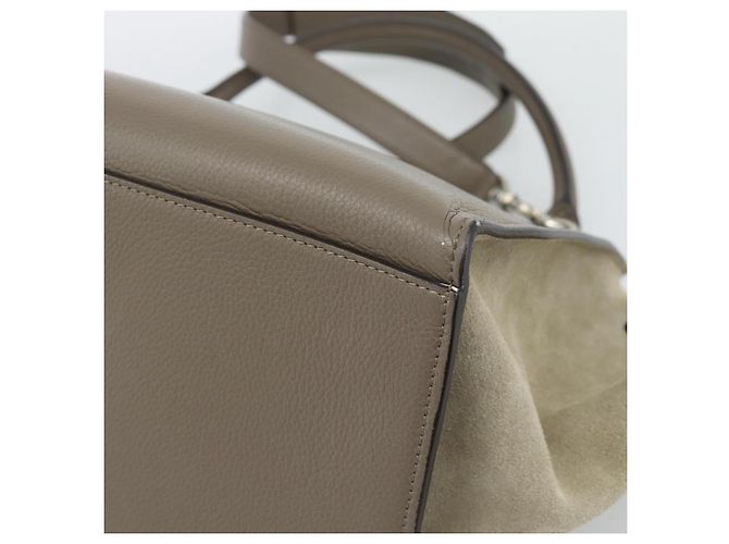 Céline CELINE Trapeze Hand Bag Leather 2way Gray Silver - vista 18