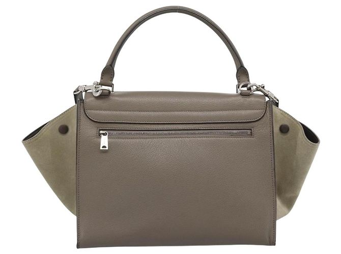 Céline CELINE Trapeze Hand Bag Leather 2way Gray Silver - vista 2