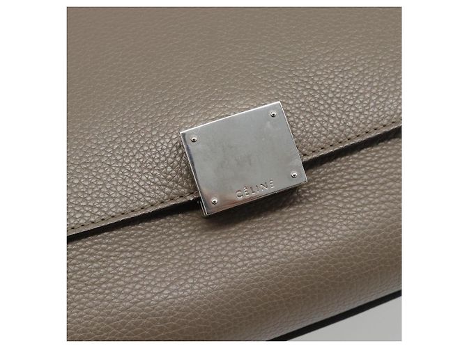 Céline CELINE Trapeze Hand Bag Leather 2way Gray Silver - vista 20