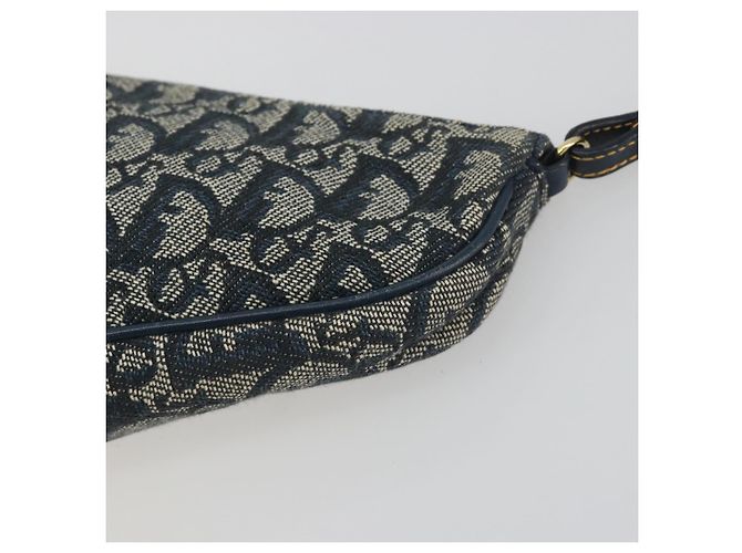 Christian Dior Trotter Canvas Saddle Pouch Navy Gold - vista 10