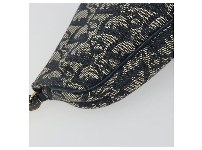 Christian Dior Trotter Canvas Saddle Pouch Navy Gold - vista 13