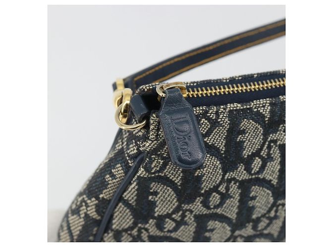 Christian Dior Trotter Canvas Saddle Pouch Navy Gold - vista 15