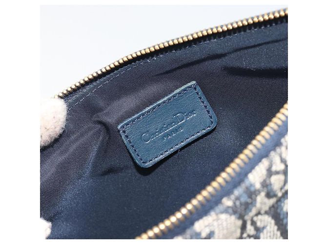 Christian Dior Trotter Canvas Saddle Pouch Navy Gold - vista 16