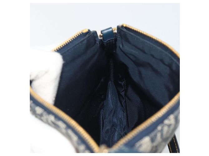 Christian Dior Trotter Canvas Saddle Pouch Navy Gold - vista 19