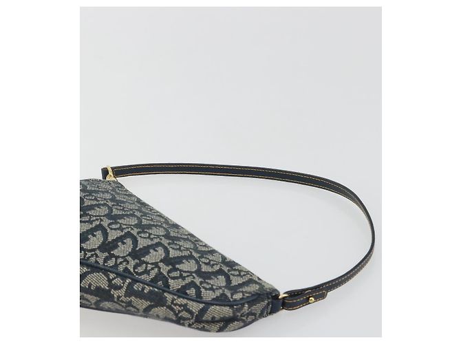 Christian Dior Trotter Canvas Saddle Pouch Navy Gold - vista 8