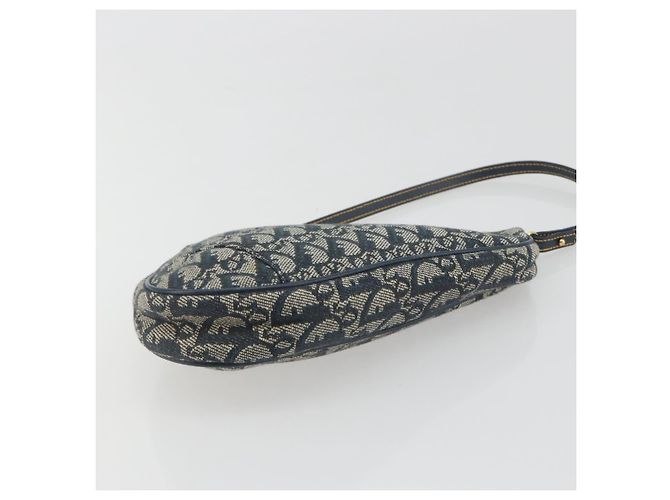 Christian Dior Trotter Canvas Saddle Pouch Navy Gold - vista 9