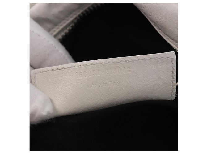 BALENCIAGA The Matelasse Hand Bag Leather White Silver 168031 - vista 12